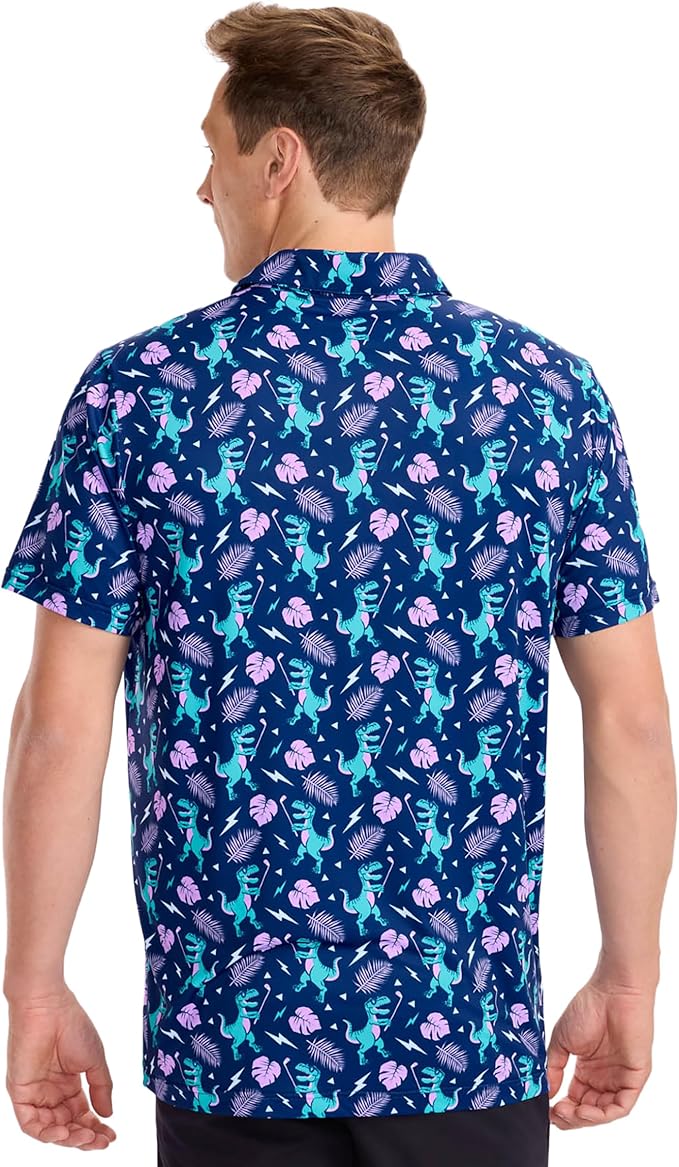 Tipsy Elves Men's Performance Golf Shirt - 4-Way Stretch, Quick Dry, Athletic Cut - Golf Polo