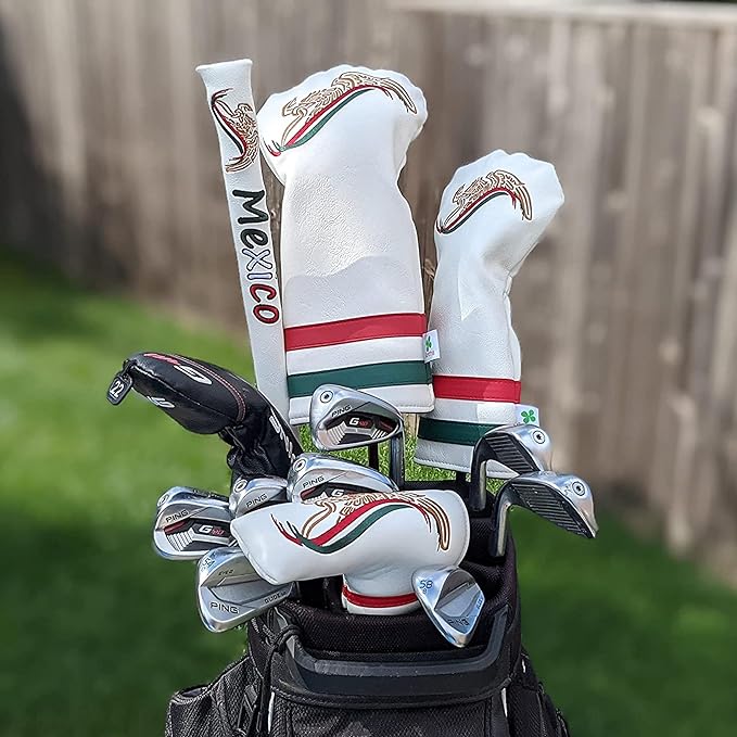 Foretra Mexico Driver Headcover Golf Club Covers Blade Mallet Putter Cover Alignment Stick Holder Hybrid Fairway Wood Head Cover Mexican Style Novelty Golf Accessories for Most Brands
