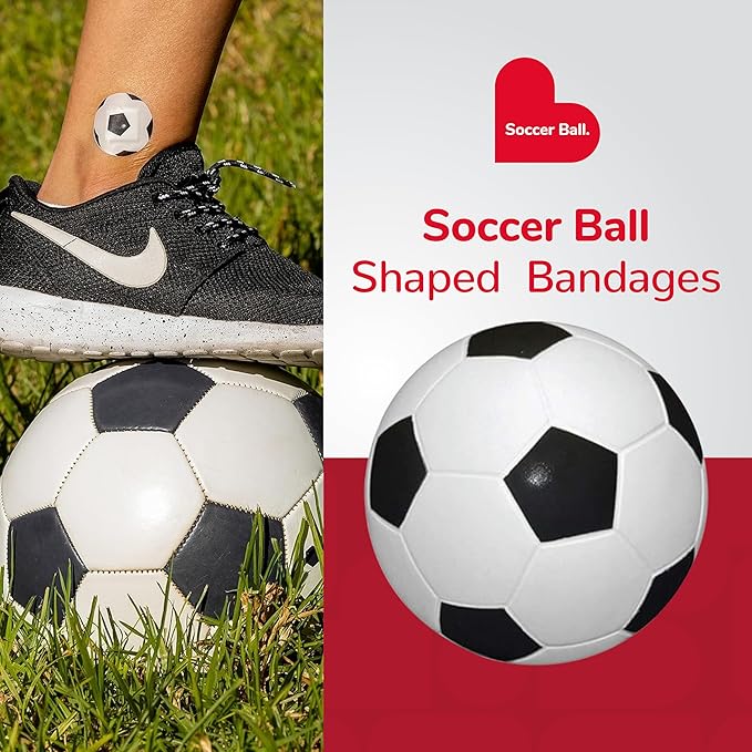 BioSwiss Bandages, Soccer Ball Shaped Self Adhesive Bandage Set, Latex Free, Sterile Wound Care, 24 Count