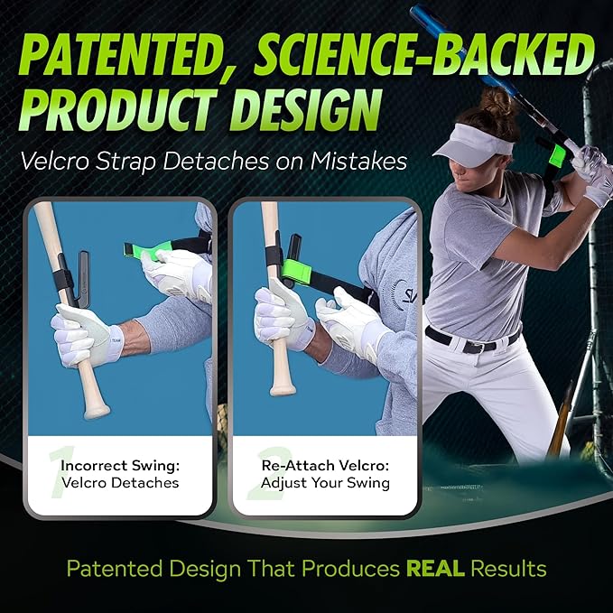 SWINGRAIL Baseball/Softball Hitting Trainer – Swing Trainer Aid for Batting & Hitting Practice – Baseball Training Equipment to Improve Bat Speed, Swing Mechanics, Contact & Timing – For Ages 9 and Up