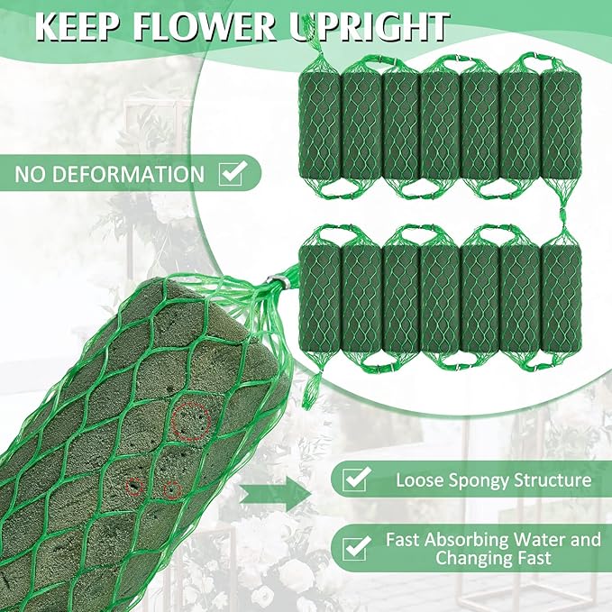 Preboun 14 Pcs Floral Foam Garland 27.6ft Absorption Flower Holder Plant Foam - Image 3