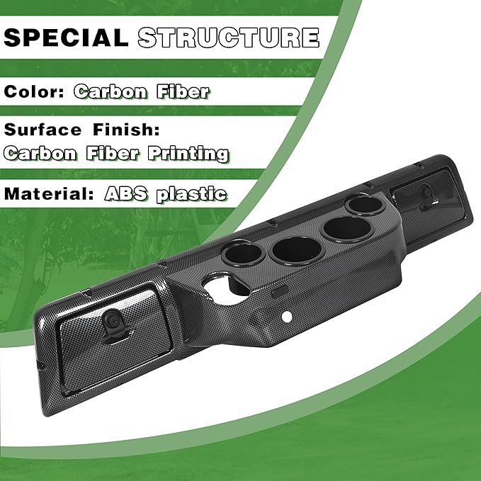 ECOTRIC Golf Cart Dash Board Cover Assembly Carbon Fiber Style Compatible with 1982 and Up Club Car DS Golf Cart