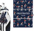 Microfiber Golf Towels (16" X 24") with Carabiner Clip, Waffle Pattern Golf Towel Hook and Loop Fastener, Golf Club Towel, Premium Golf Accessories, Gift for Men, Golfers, Dad (Three Navy Blue)
