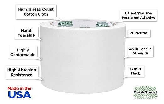 BookGuard 3 inch Premium Bookbinding Repair Cloth Tape, 15 Yard Roll - Image 2