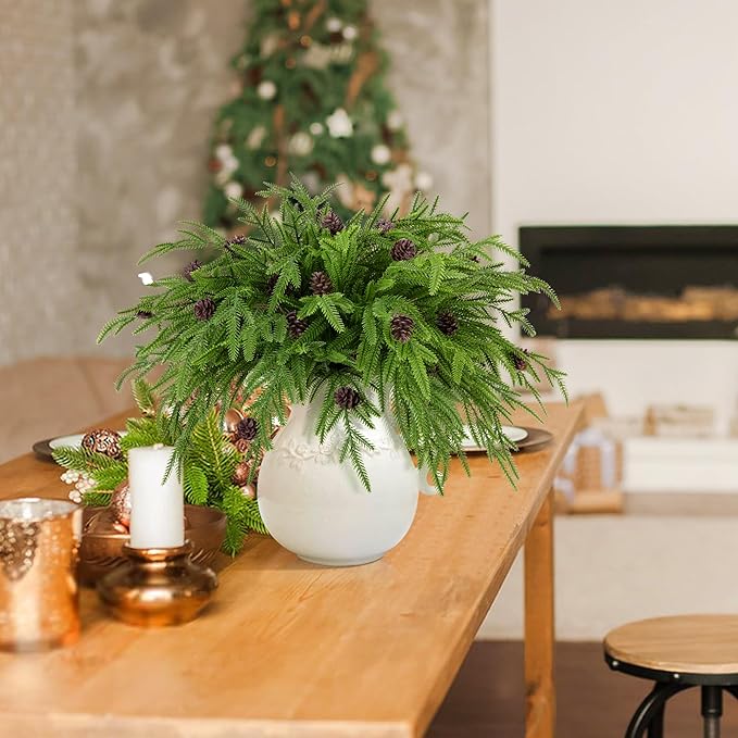 Watayo 15 Pcs Christmas Norfolk Pine Branches - Image 4
