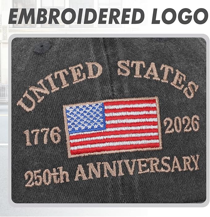250 Anniversary USA Hat Baseball Cap for Men Women Embroidered