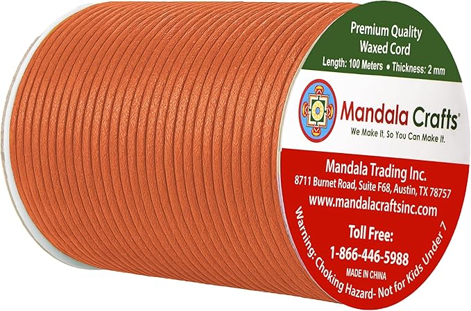 Mandala Crafts 2mm 109 Yards Salmon Cotton Waxed Cord - Image 2