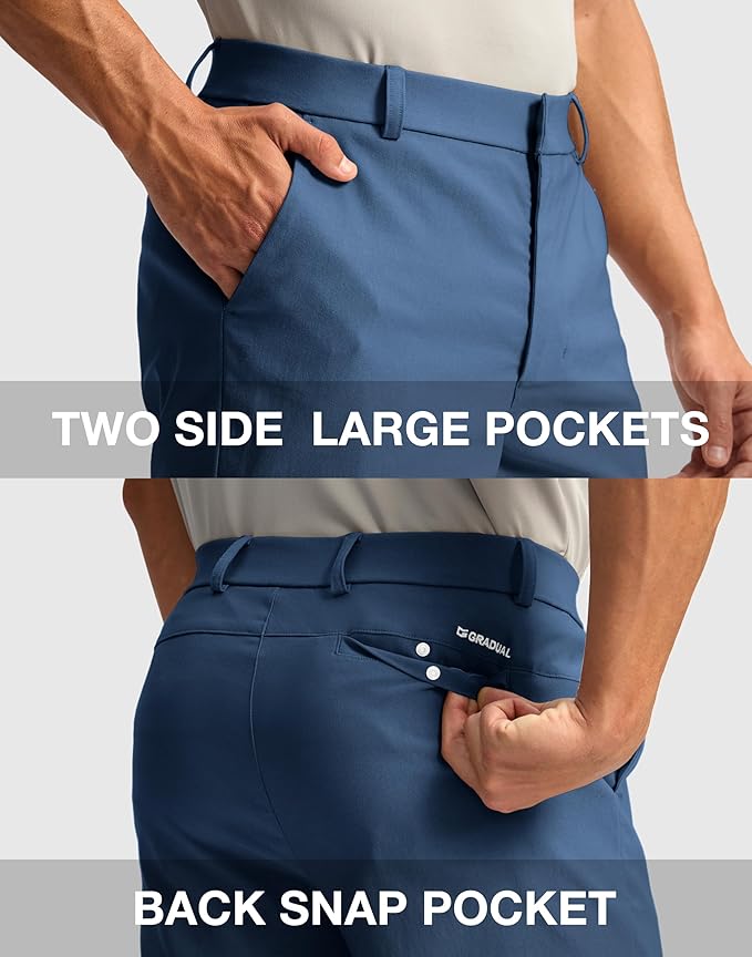 G Gradual Men's Golf Dress Shorts 5"/ 7"/ 9" Stretch Casual Work Flat Front Shorts for Men with 3 Pockets Quick Dry