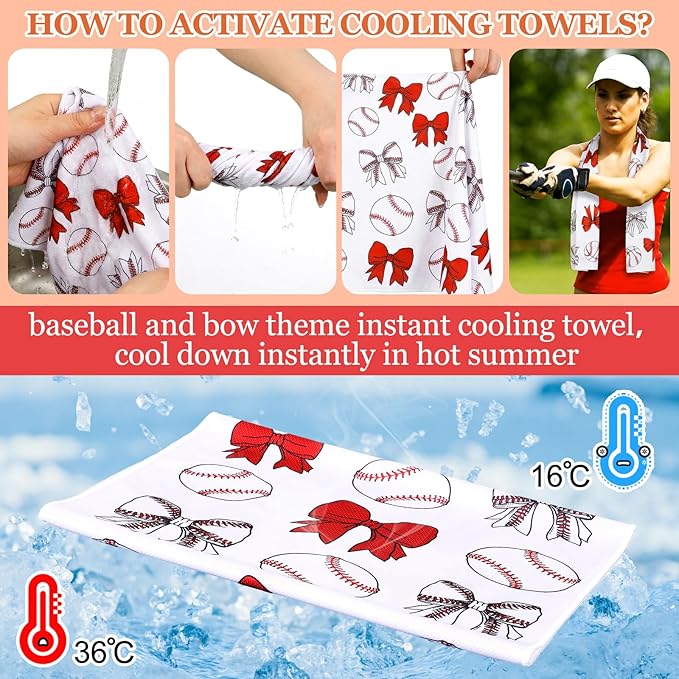 Moukeren 24 pcs Cooling Towels 40"x12" Bulk Sports Ice Towel for Neck and Face Quick Dry Breathable Microfiber Chilly Party Favors Supplies for Coach Gift and Sport Party Favors