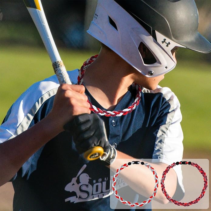 3 pcs Baseball Rope Necklaces, League Team Colors Braided Necklace, Baseball Team Gifts