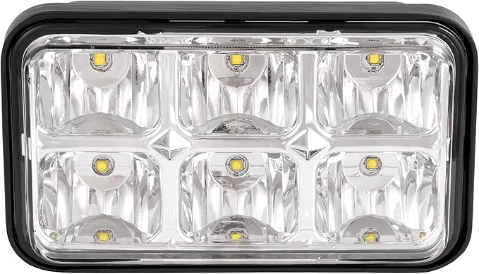 ALMULOO Golf Cart Headlight Clear LED Lens Compatible with 1996-Up EZGO ST350 & 1980-1994 EZGO Marathon/EZGO Workhorse Models Golf Cart Plastic Headlight Chrome Housing