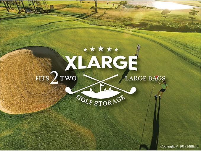 Milliard Golf Organizer - Extra Large Size - Fit 2 Golf Bags and Other Golfing Equipment and Accessories in This Handy Storage Rack - Great Gift Item