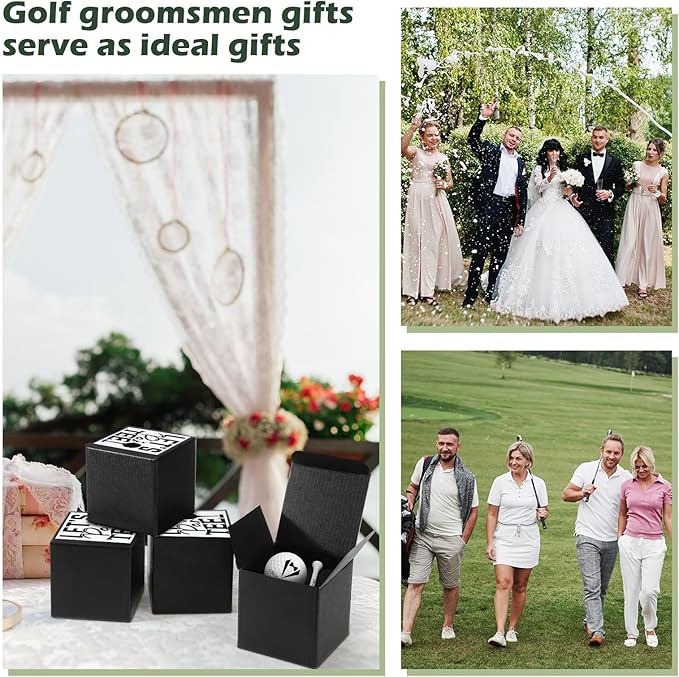 Lunmon 6 Sets Groomsman Balls Set Groomsman Proposal Gift for Men with Balls and Gift Box for Wedding Best Men DIY Gifts