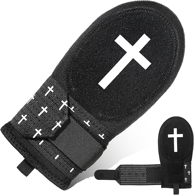 Geyoga Christian Sliding Mitt Cross Baseball Softball Religious Glove Sliding Mitt Baseball Guard Accessories and Protective Gear Left/Right Hands - Hand and Wrist Protection