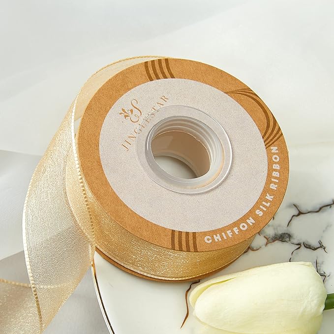 1 Inch Wide Sheer Chiffon Ribbon - Image 3