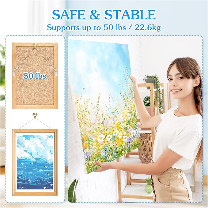 4 Pack Picture Hanging Wire Kit, Heavy Duty Picture Hanging Kit - Image 2