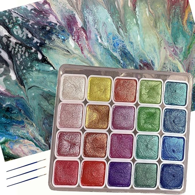 Metallic Glitter Watercolors, Glitter Watercolor Paint, Metallic Watercolor by Elichingse
