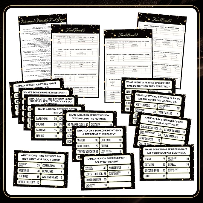 20 Pcs Retirement Friendly Feud Game Set Retirement Party Game Trivia Quiz - Image 4