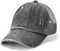 Criss Cross Hat Washed Distressed Baseball Cap Ponytail Hat High Messy Bun Ponycap for Women