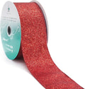 CT CRAFT LLC Glitter Wired Ribbon 2.5" x 20 Yards Red by CTCRAFTLLC
