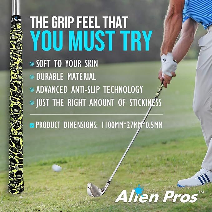 Alien Pros Golf Grip Wrapping Tapes - Innovative Golf Club Grip Solution - Enjoy a Fresh New Grip Feel in Less Than 1 Minute