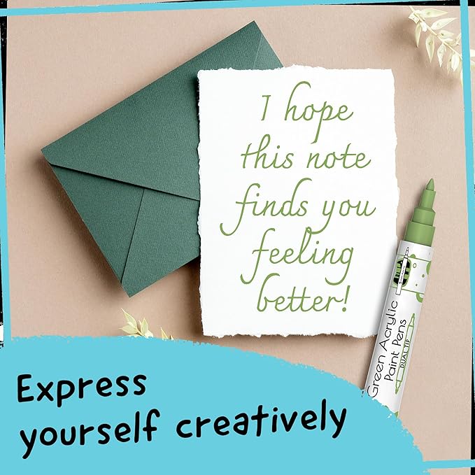 4 Dual Tip Green Paint Pen Metallic - Image 6