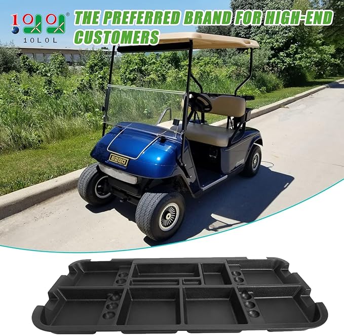 10L0L Golf Cart Under Seat Storage Tray for EZGO RXV TXT Club Car DS Precedent Electric Vehicle with Original Trojan Battery Underseat Organizer Container Holder Plate
