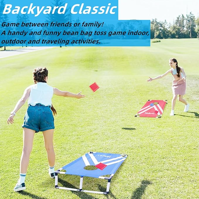 Portable Cornhole Set with 2 Collapsible Cornhole Boards, 8 Cornhole Bean Bags - Image 5