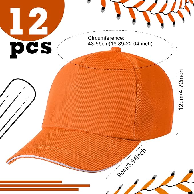 Shyyween Kids Baseball Caps Youth Adjustable Plain Baseball Hats Cotton Blank Hats Bulk for Girls Boys Sport Team