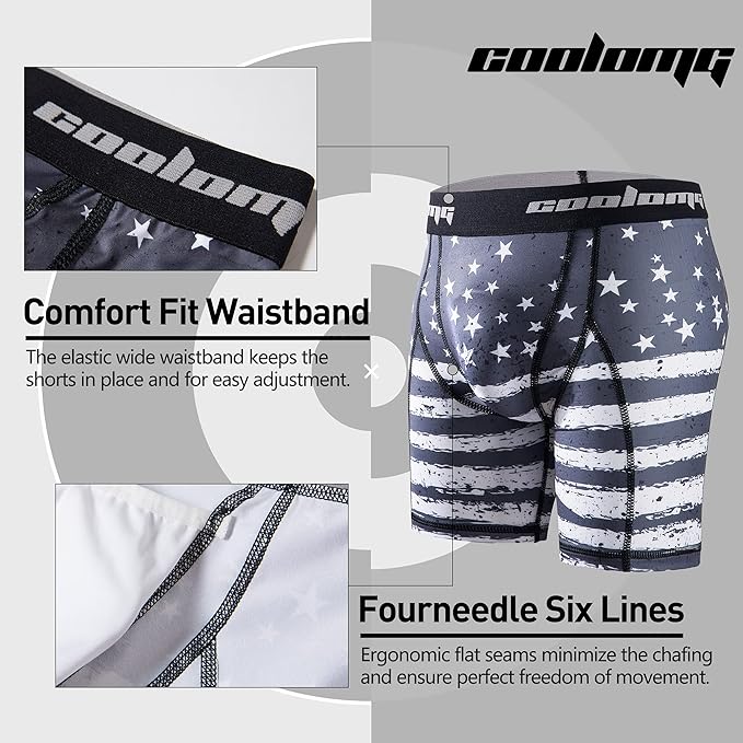 COOLOMG Youth Boys Compression Shorts with Protective Cup Athletic Sports Underwear for Baseball Football Lacrosse Hockey