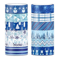 Whaline 12 Rolls Winter Washi Tape Blue White Snowflake Snowman Holiday Masking by Whaline
