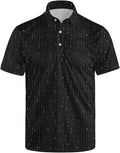 Golf Polo Shirts for Men Funny Print Short Sleeve Golf Shirts Performance Golf Polos