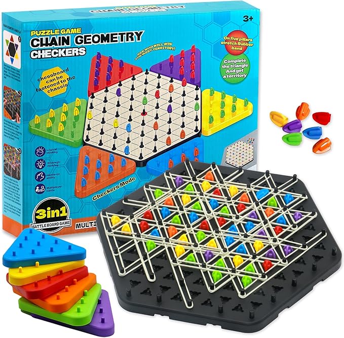 Upgraded Chain Triangle Chess Game, 3-in-1 Multi-Functional Board Games by DAOLEMIJI