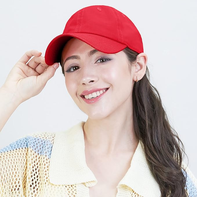 Cotton Baseball Cap Dad Hat – Washed Low Profile Adjustable Hat for Men Women Casual Outdoor Running Golf