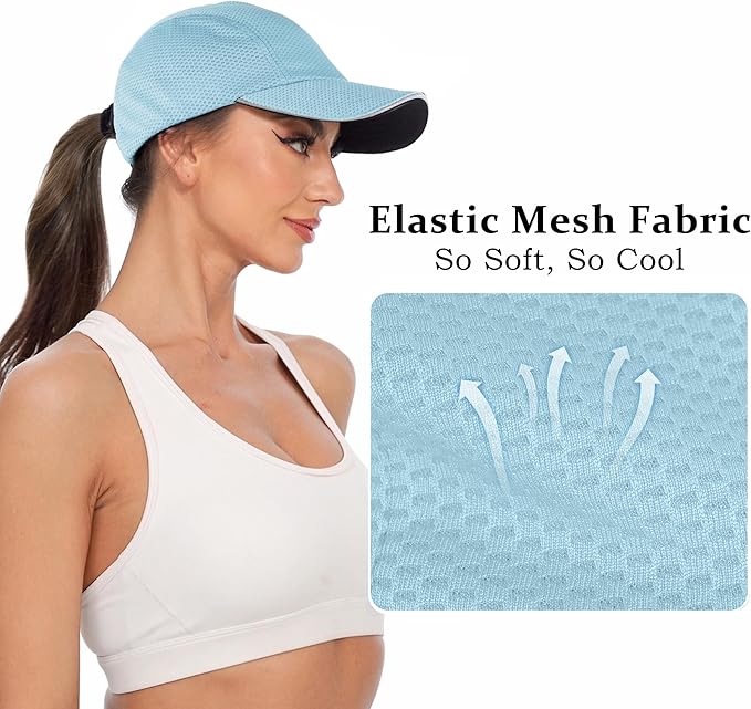 GADIEMKENSD Women's Race Day Running Cap Performance Mesh Hat - Excellent Ventilation, Lightweight, Reflective Safety
