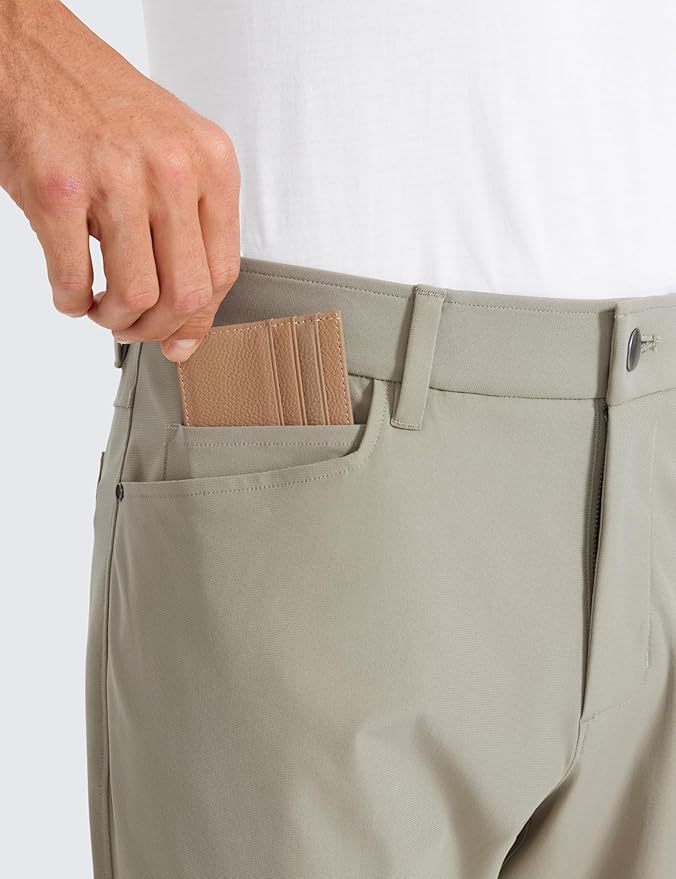 CRZ YOGA All Day Comfy 5-Pocket Golf Pants for Men - 28"/30"/32"/34" Quick Dry Lightweight Casual Work Stretch Trousers