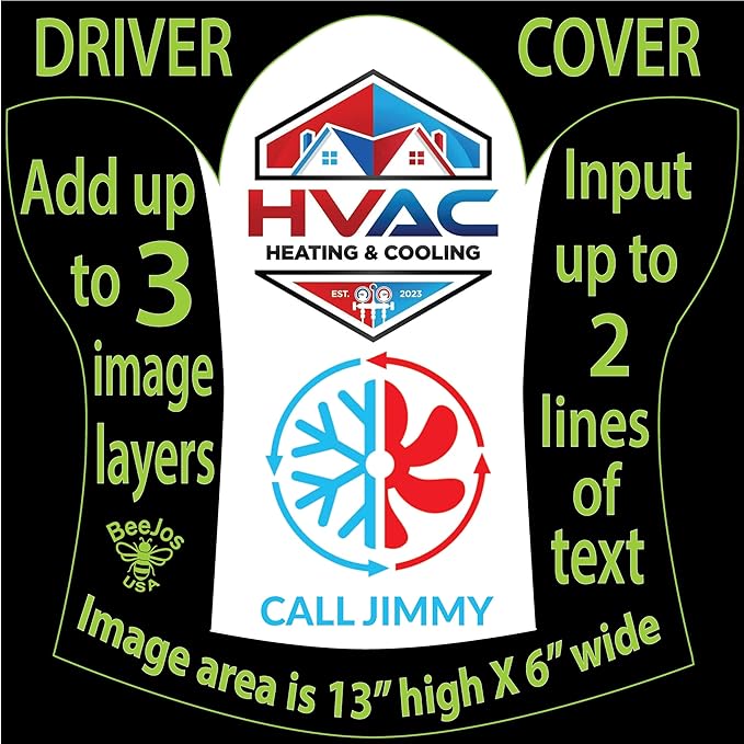 Custom Driver Golf Club Head Cover - Personalized Design with Full-Color Printing - Durable, Stylish, and Protective Accessory for Golf Enthusiasts
