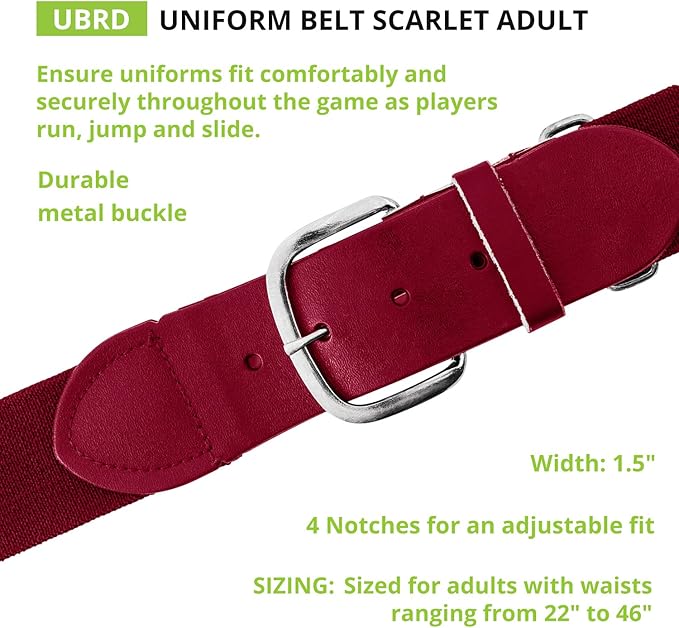 Champion Sports Baseball & Softball Belt – Stretch Fit Uniform Belt for Youth & Adult Players, Multiple Colors