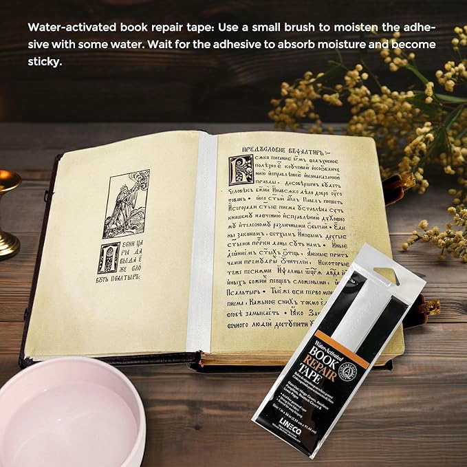 Lineco Water-Activated Book Repair Tape, Use - Image 6