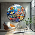 My Photostation.com 15.8'' Diameter Coral Reef Mosaic Round Glass Wall Art by MyPhotostation