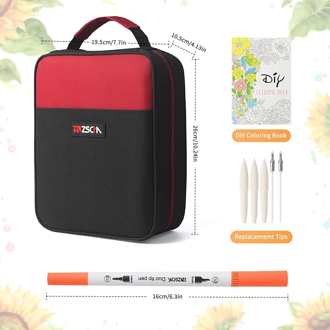 ZSCM 160 Colors Duo Tip Brush Markers Art Pen Set, Artist Fine and Brush Tip - Image 3