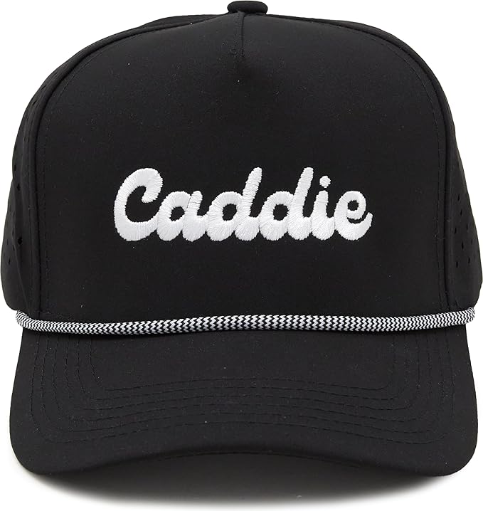 Funky Junque Performance Waterproof Golf Rope Hat – Cool Breathable Workout 5 Panel Snapback Cap for Men