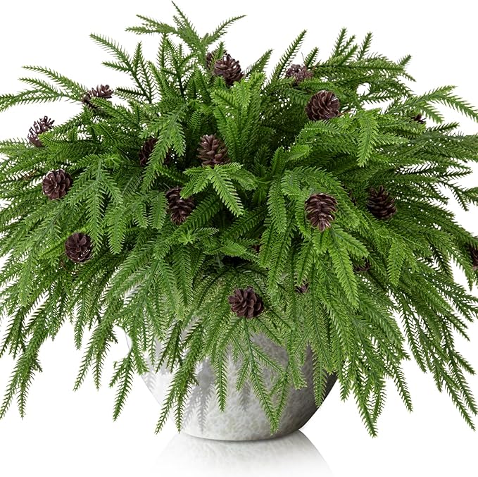 Watayo 15 Pcs Christmas Norfolk Pine Branches by Watayo