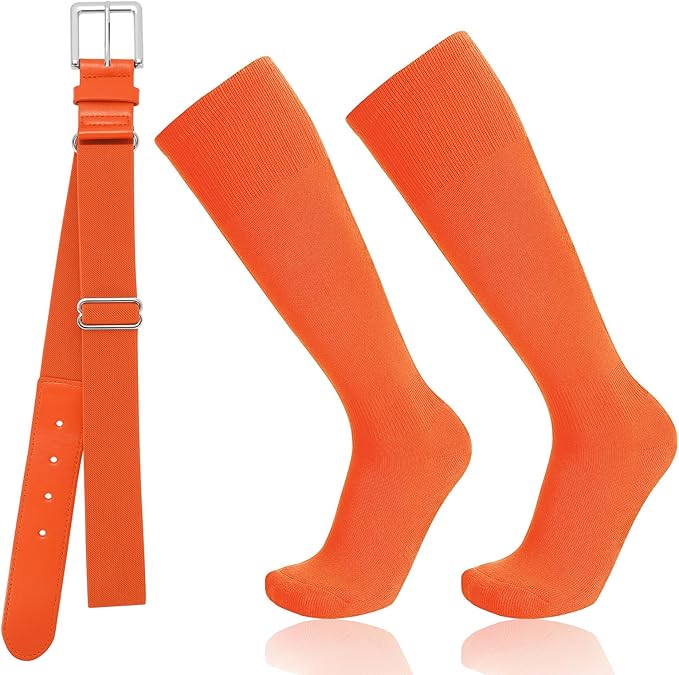 Baseball Socks and Belt Combo for Youth Adult - Softball Socks and Belt for Boys and Girls