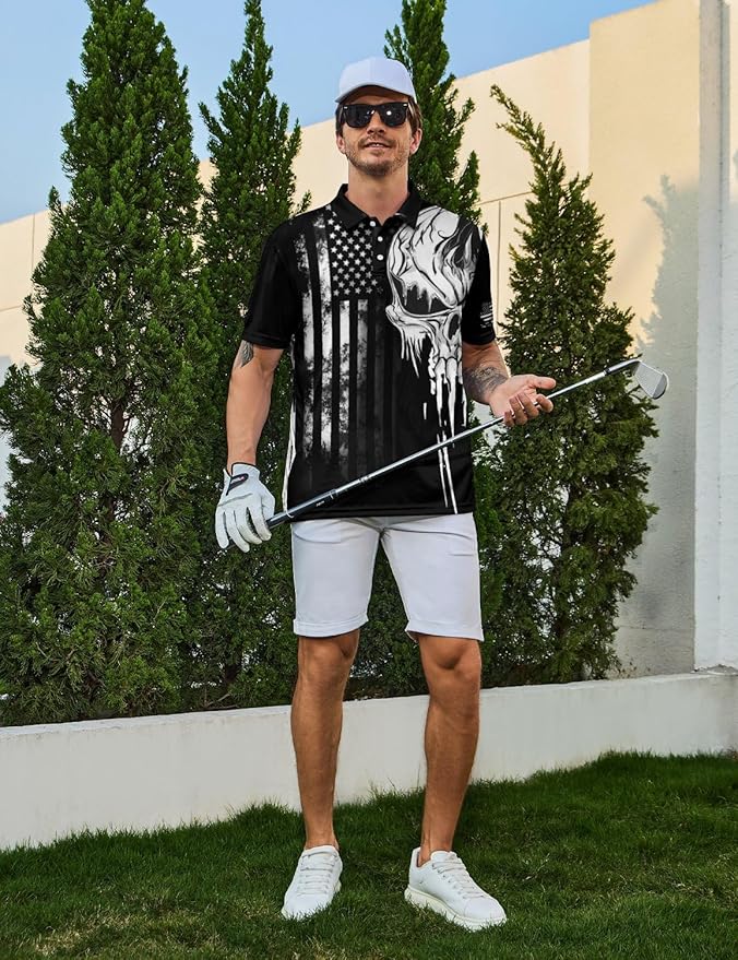Mens Golf Shirts Golf Polo Shirts for Men Short Sleeve Polo Shirts Golf Gifts