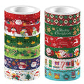 12 Pcs Christmas Washi Tape Merry Christmas Print Masking Tape Christmas Tree by Unknown