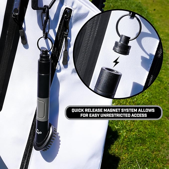 Callaway Golf H2GO Water Scrub Magnetic Club Brush - Quick-Release Magnetic Spray Club Brush for Your Golf Clubs