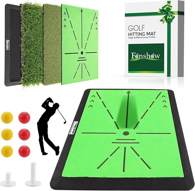 Golf Hitting Mat, Swing Path Feedback Golf Training Mat, 16"x12" Extra Replaceable Practice Mat, Indoor Outdoor Golf Swing Detection Mat, Ideal Golf Gifts for Men & Women Home Backyard Use