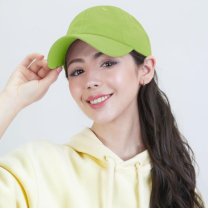 Cotton Baseball Cap Dad Hat – Washed Low Profile Adjustable Hat for Men Women Casual Outdoor Running Golf