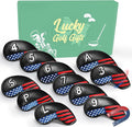 FINGER TEN Golf Club Covers for Irons Magnetic Value 11 Pack, Synthetic Leather Deluxe Head Cover Set Headcovers for Irons Fit Main Iron Clubs
